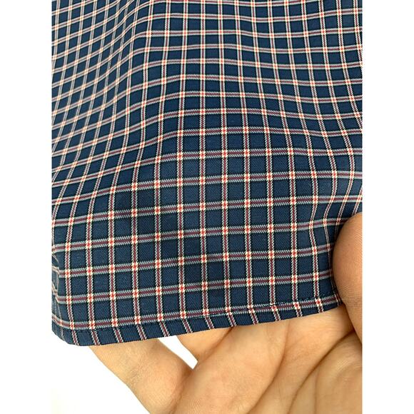 Untuckit Salice Mens S Blue Check Print Regular Fit Long Sleeve Buttondown *READ - Picture 6 of 6